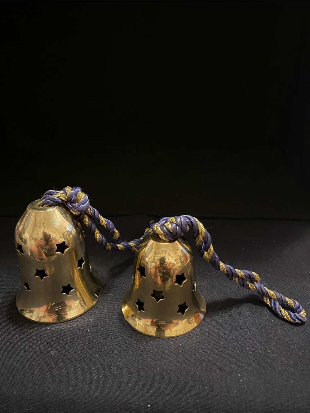 Vintage Celestial Brass Star cutout set of Bells - Picture 2 of 10